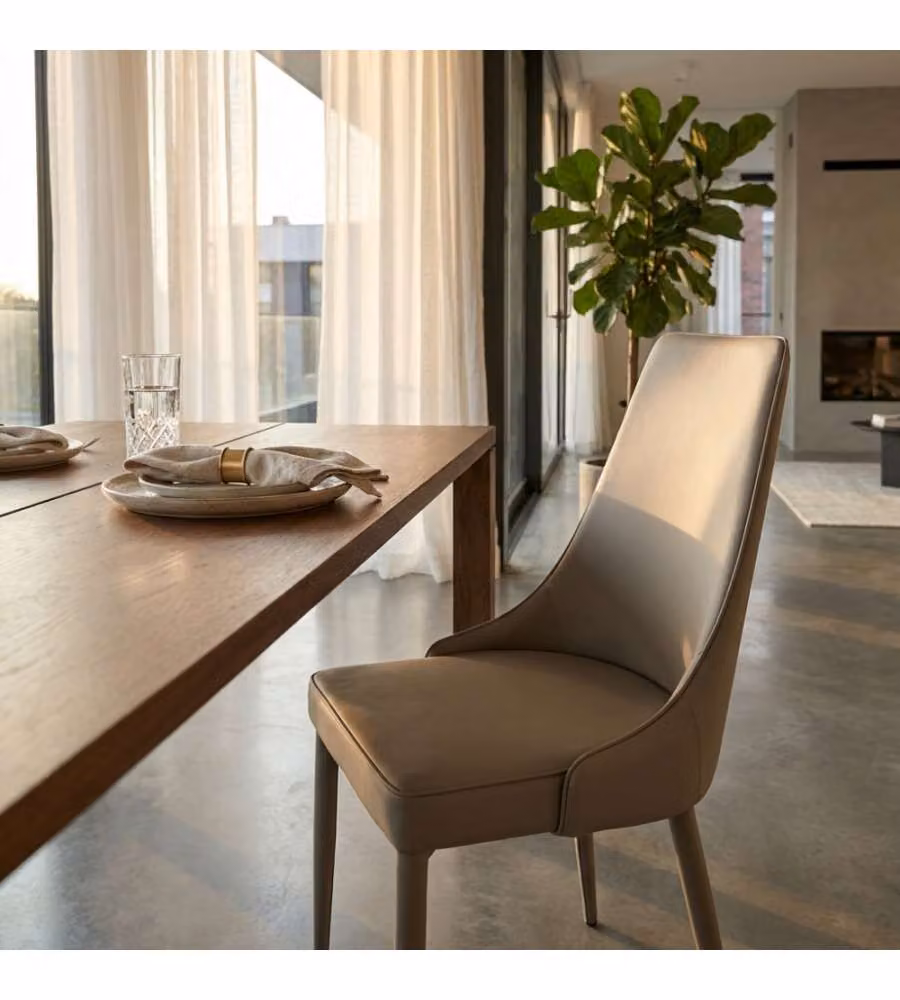 Cosma Sedia Tortora Ecopelle 46,5x59x89 Senza Braccioli Design Moderno
