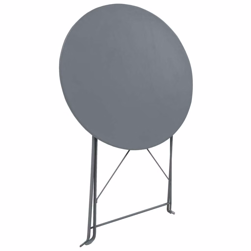 vidaXL Set da bistrot 3 pezzi in acciaio grigio
