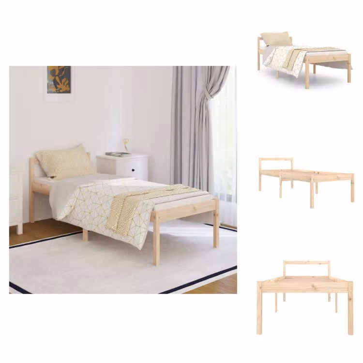 vidaXL Letto Senior 75x190 cm in pino massiccio - Letti e strutture letto