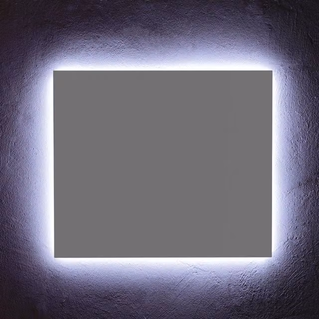 Specchio da bagno moderno IPERBRIKO con LED, rettangolare, colore grigio, L: 70 cm, H: 60 cm