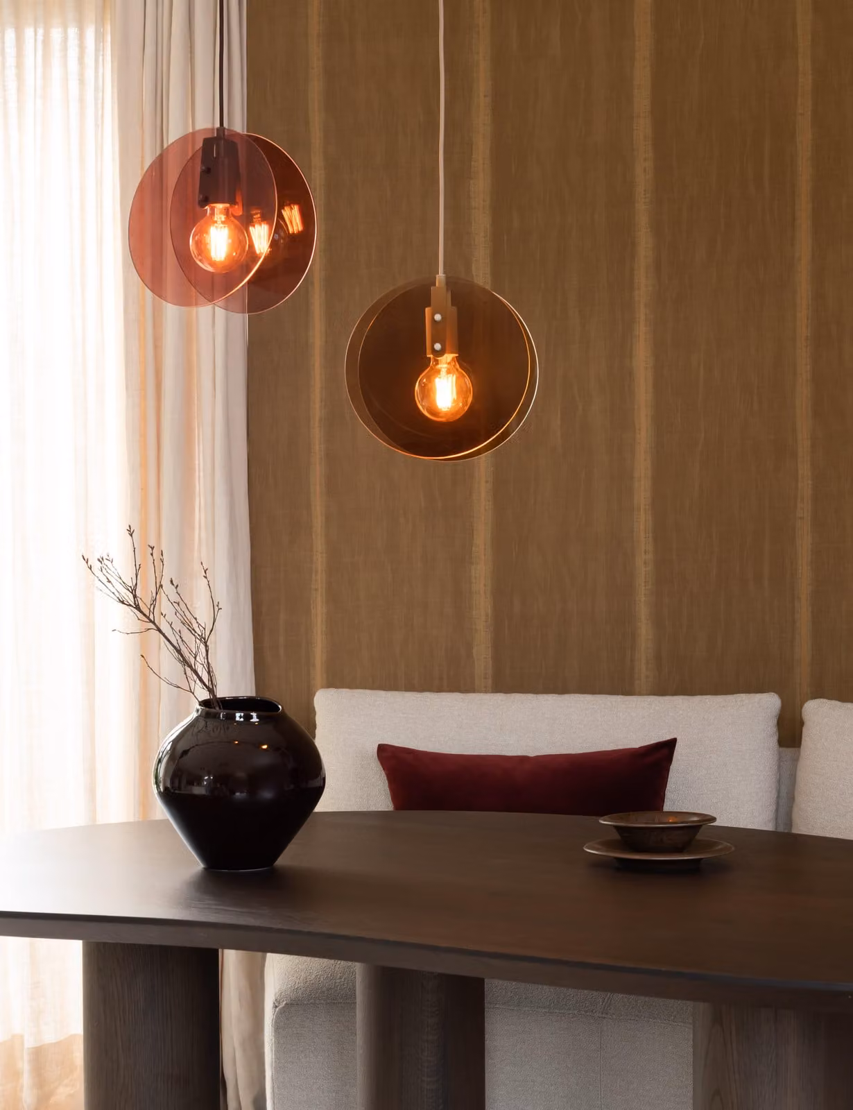 si tratta di RoMi - Lampada a sospensione Toledo - Marrone - 22x25x278,5cm Lampada a sospensione - Lampada da tavolo - Lampada da soggiorno - Lampada da camera da letto - Soggiorno
