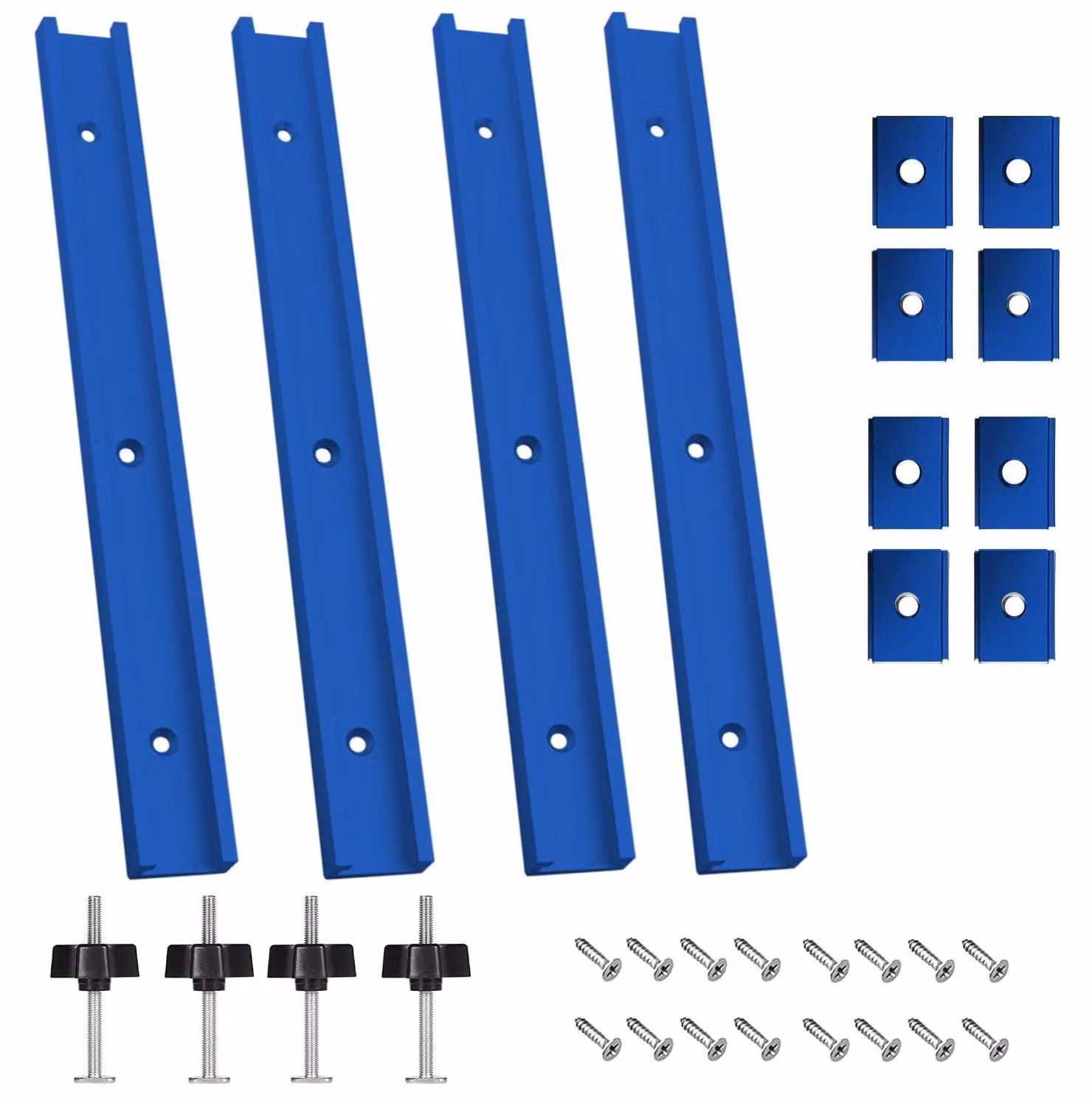 4 guide a T, filettate M8 e M6, 400 mm di guida, profilo di montaggio