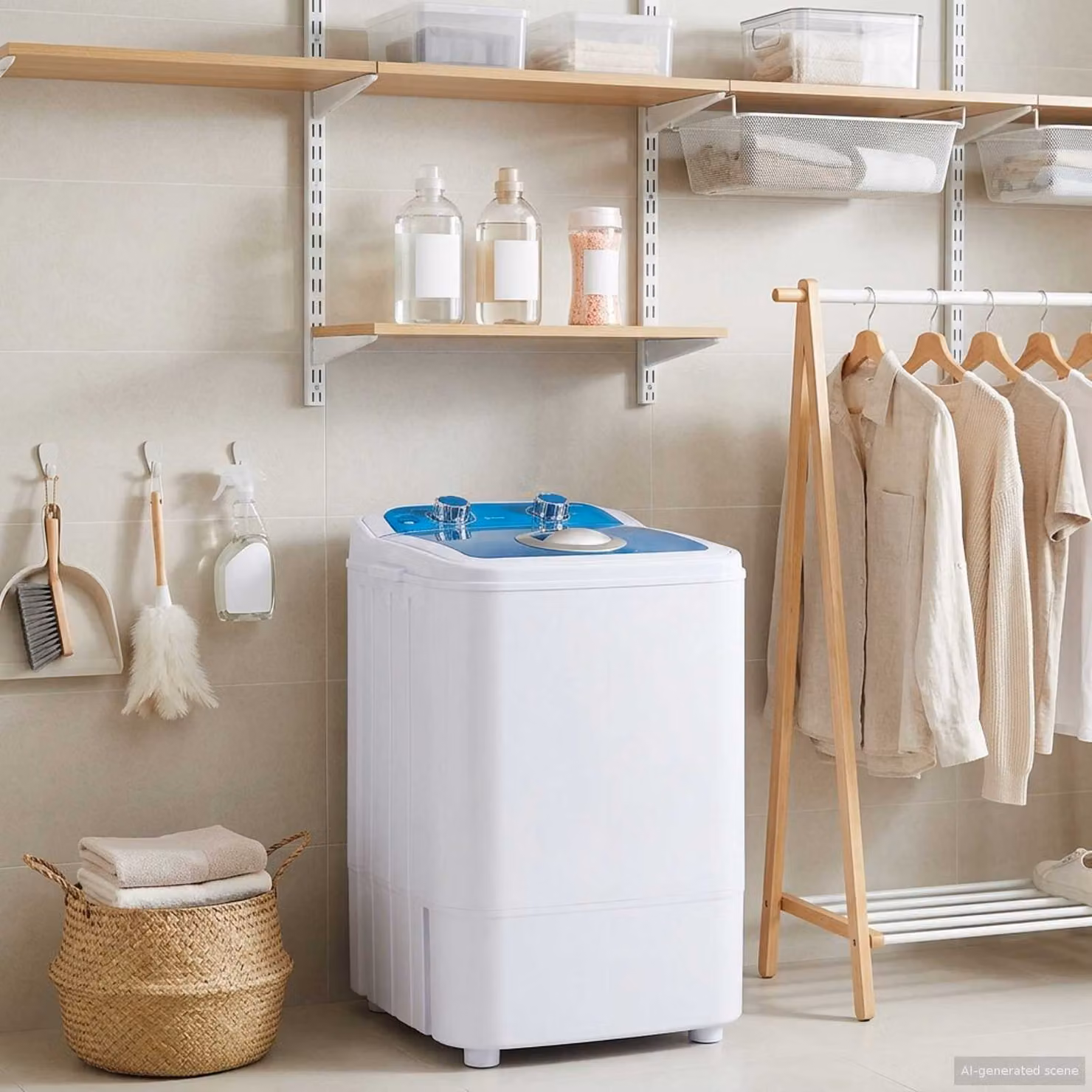 Mini lavatrice con vasca singola vidaXL da 4,6 kg, Blu e Bianco
