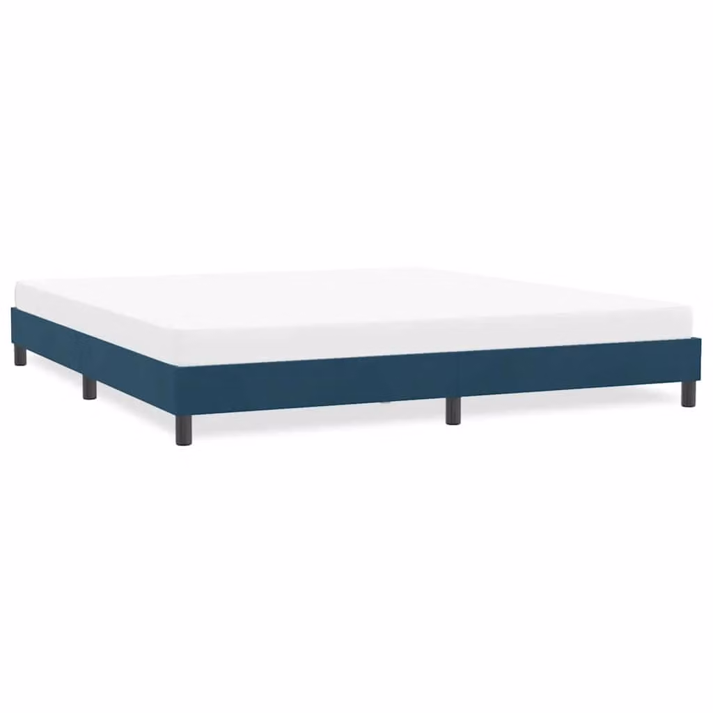 vidaXL Giroletto in Velluto Blu con Doghe in Legno L/P/H: 200 x 220 cm