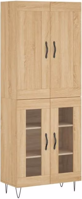 Credenza | Madia | Buffet da pranzo | Armadio da pranzo Rovere Sonoma 69,5x34x180 cm in Legno Multistrato