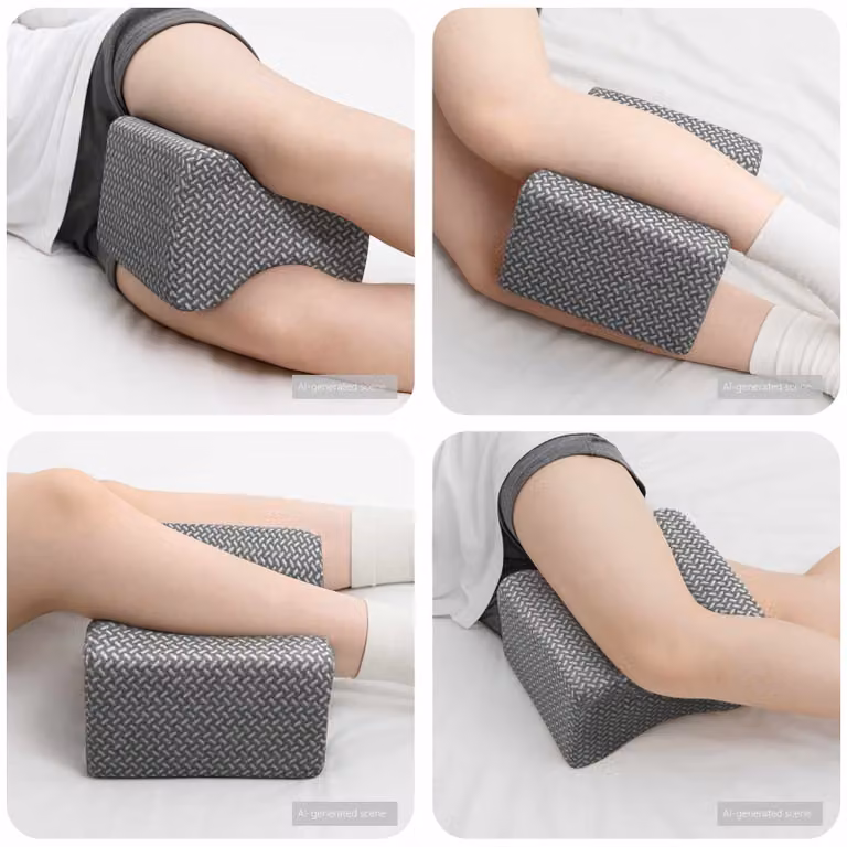 vidaXL Cuscino per il Ginocchio e la Schiena in Memory Foam Grigio, L/P/H: 26 x 21,5 x 15 cm