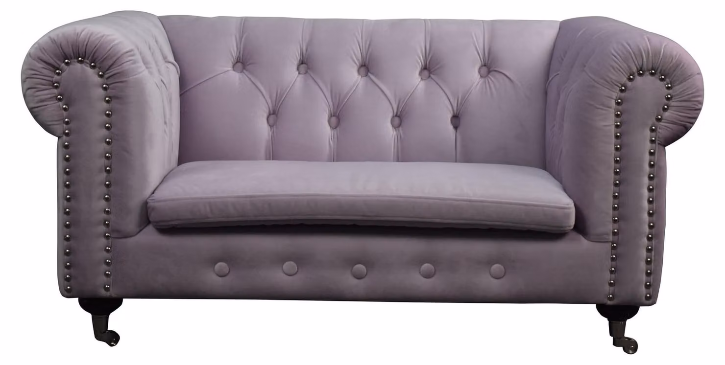 Chesterfield 2 Sitzers Klassische Luxus Barock Rokoko Sofa Leder Couch