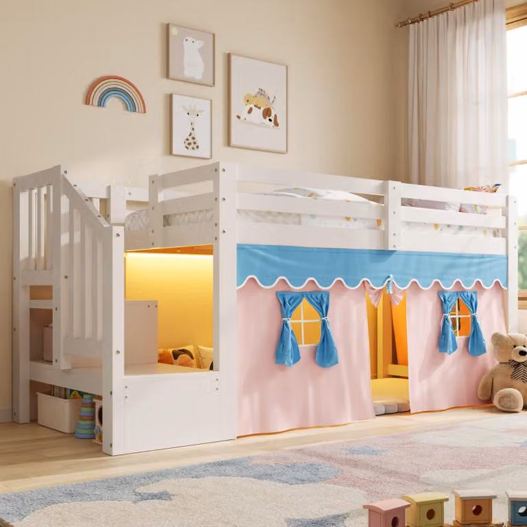 Letto matrimoniale 180x200 cm con testiera LED e spazio contenitivo, struttura del letto con rete a doghe, testiera in tessuto color beige o effetto legno per la camera da letto