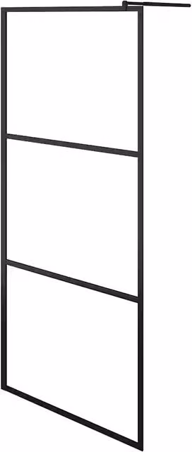 Parete Doccia Walk-in DESIGN IN in Vetro Trasparente ESG con Profilo Nero L: 100 cm, H: 195 cm CFW7223923 – 1