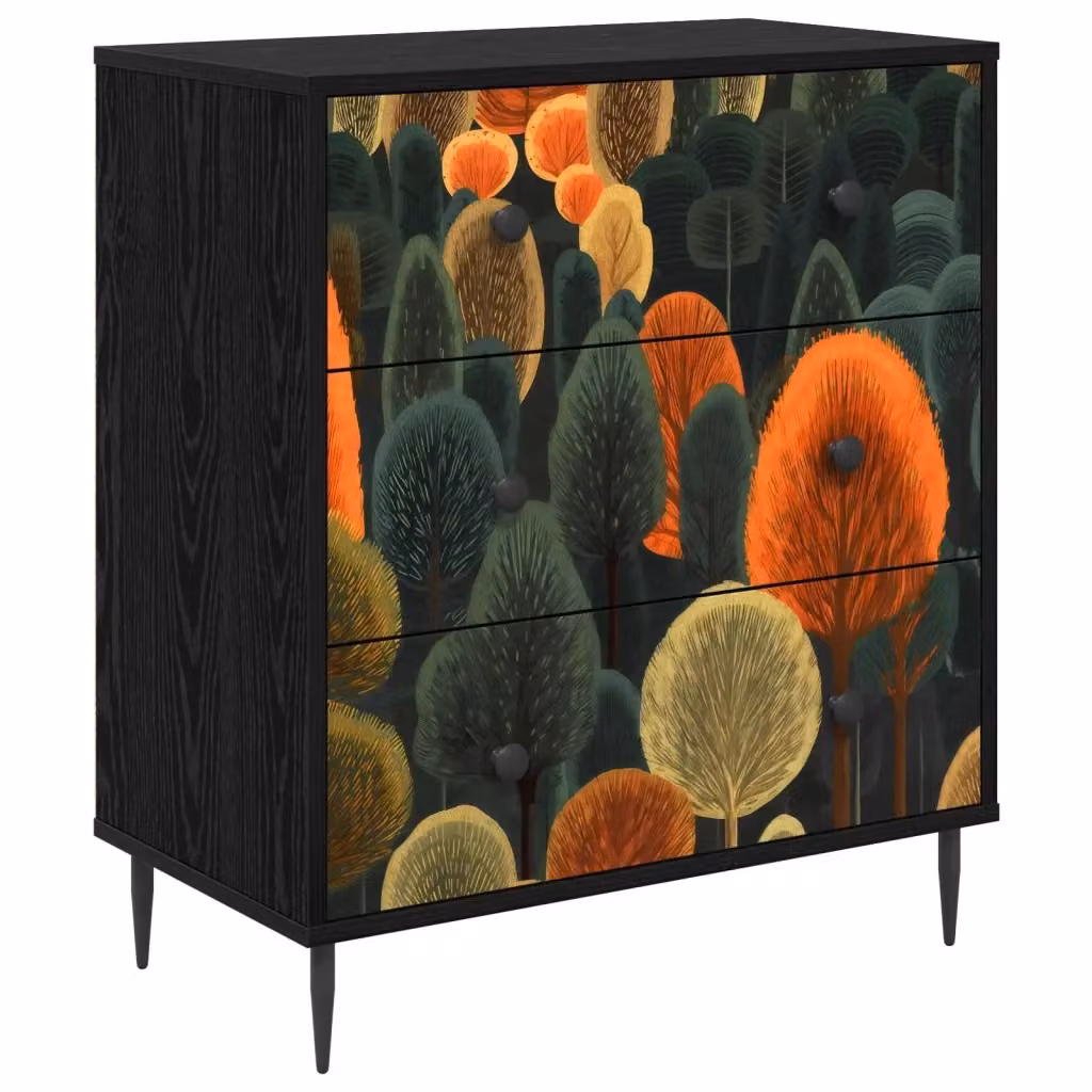 Cassettiera ZAANDAM vidaXL con stampa astratta multicolore, L: 66 cm, P: 36,5 cm, H: 76 cm – 2