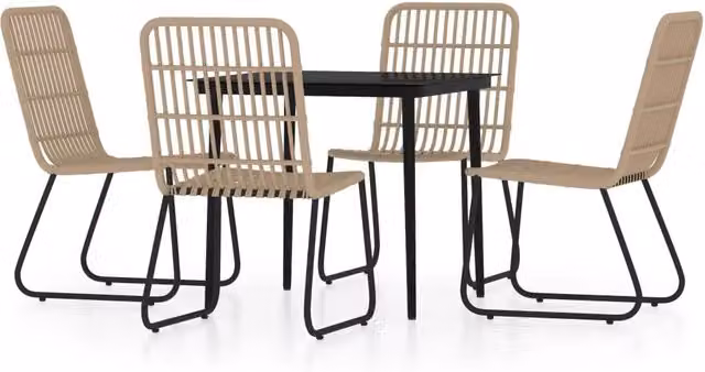 Set da pranzo da giardino mobile da esterno 5 pz rovere 02_0013768
