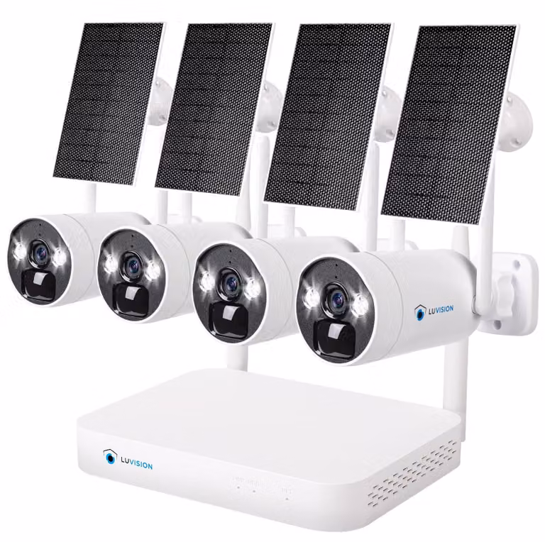 Sistema di monitoraggio solare a batteria con doppia rete WLAN, 10 canali, registratore video in rete (NVR), kit di telecamere di sicurezza da 4MP con microfono