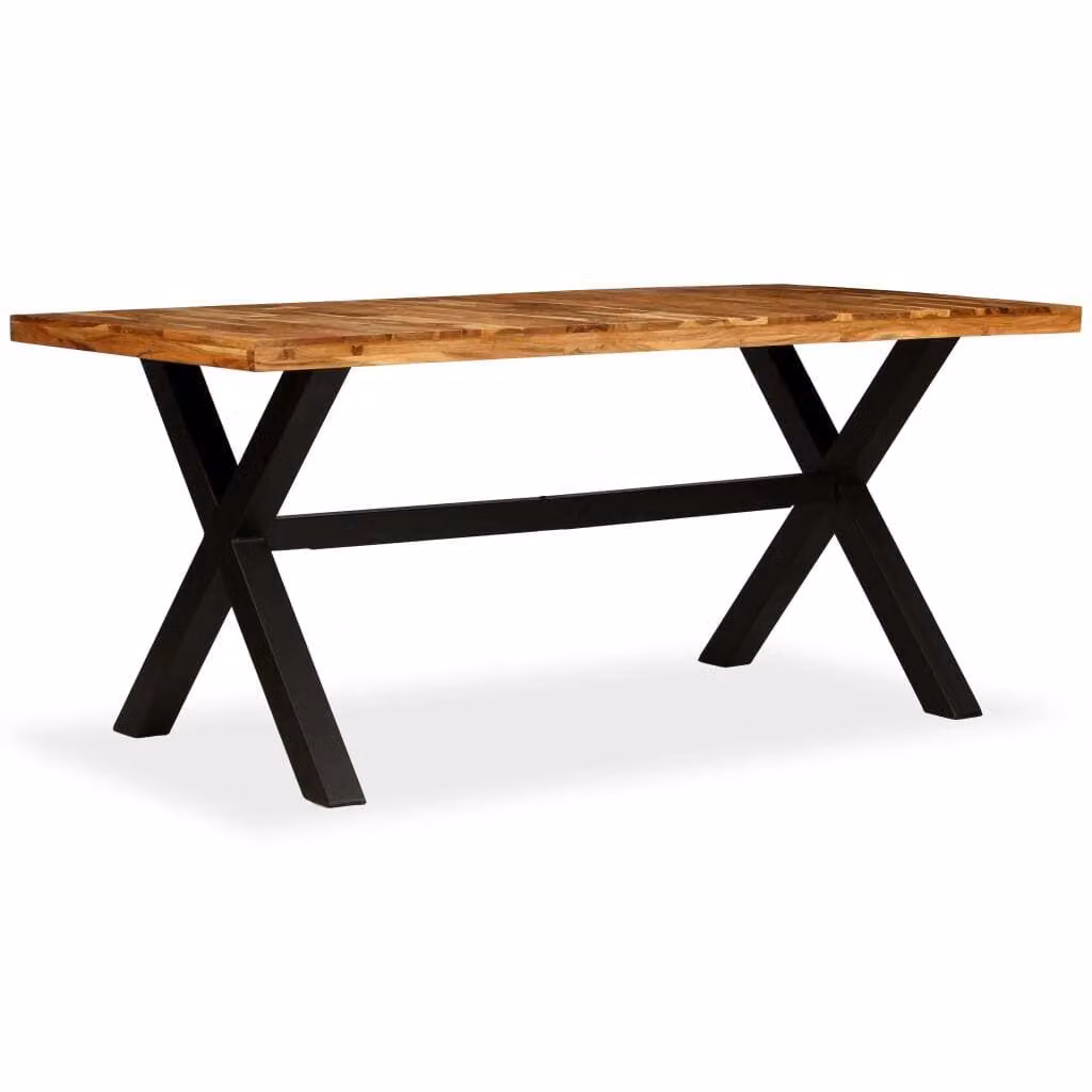 Tavolo da Pranzo Legno Massello di Acacia e Mango 180x90x76 cm