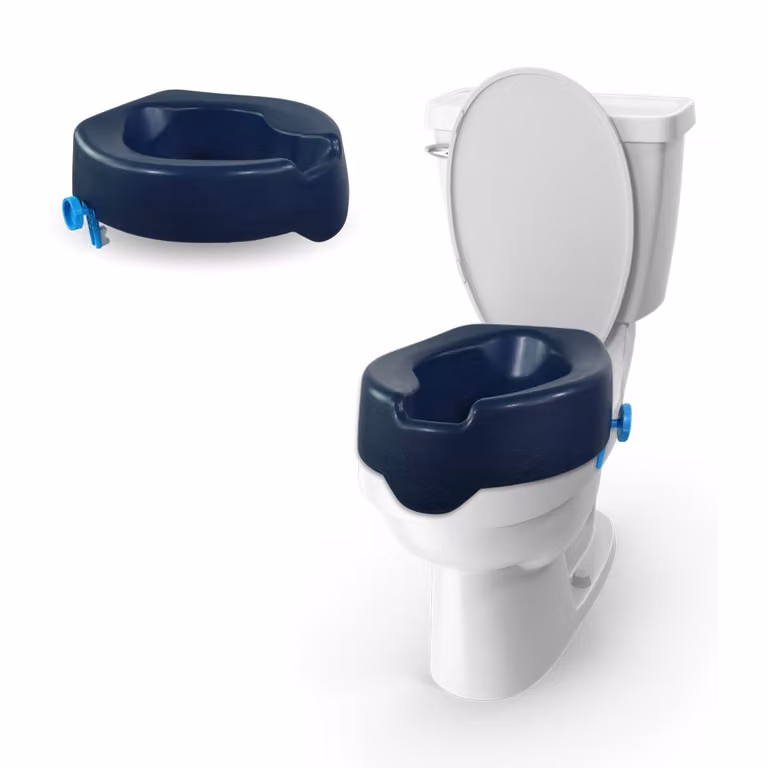 Mobiclinic, rialzo per sedile WC, Río, , rialzo per sedile WC, rialzo per sedile WC, attacco per anziani, ausilio per WC, morbido, alto 11 cm, blu