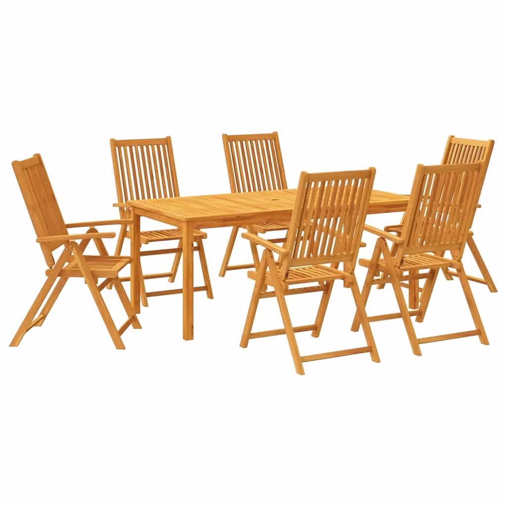 Set da Pranzo da Giardino 7 pz 180x90x75 cm in Legno Massello di Acacia