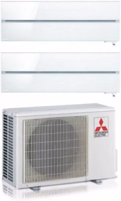 Condizionatore Dual Split Mitsubishi Electric Kirigamine Style Pearl White 9+9 con MXZ-2F42VF R-32 e Wi-Fi Integrato Bianco