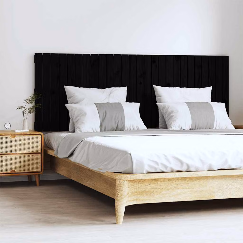 Testiera da parete vidaXL in legno massello di pino nero, L: 166 cm, P: 3 cm, H: 60 cm