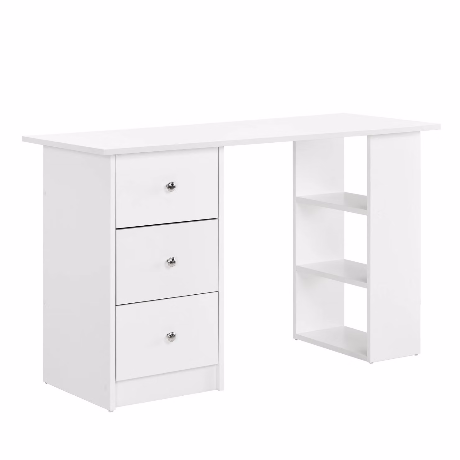 In And OutdoorMatch Desk Ginni - Con 3 cassetti - E scomparti - 120x49x72 cm - Bianco - Scrivania decorativa - Pratico