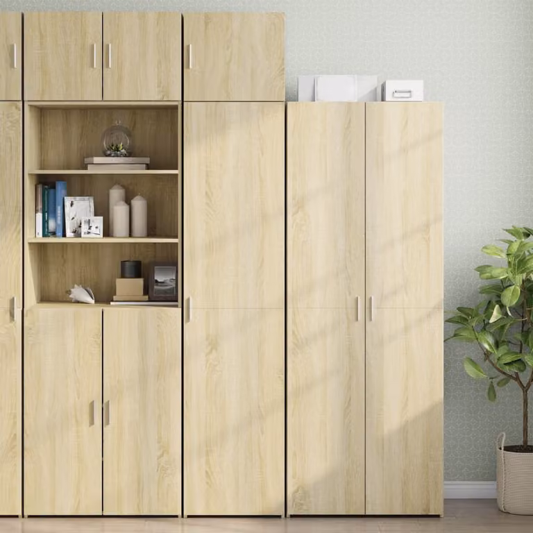 Mobile Sottile vidaXL in Rovere Sonoma, Colore Marrone e Beige, L/P/H: 45 x 42,5 x 225 cm