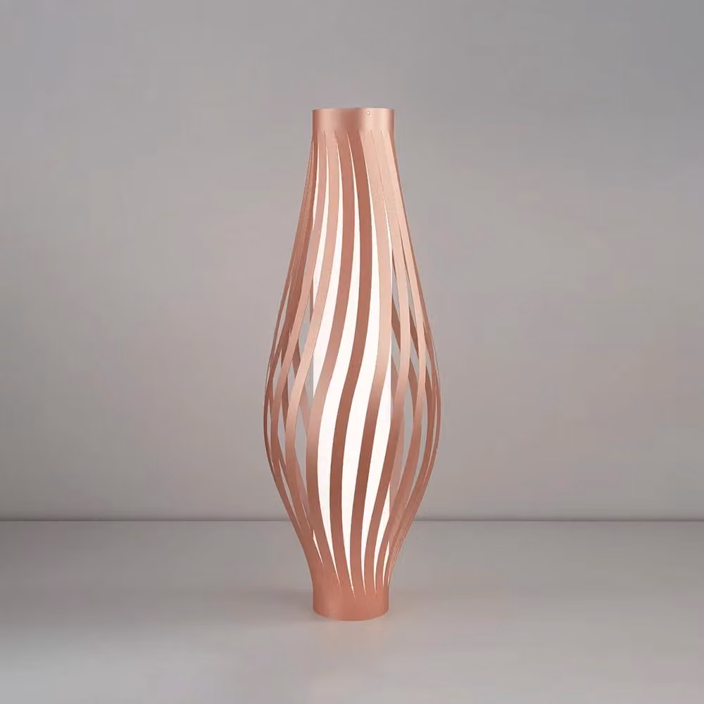 Lampada da terra Totem Dama Helios Linea Zero Rosa Metallico e Rame – 2