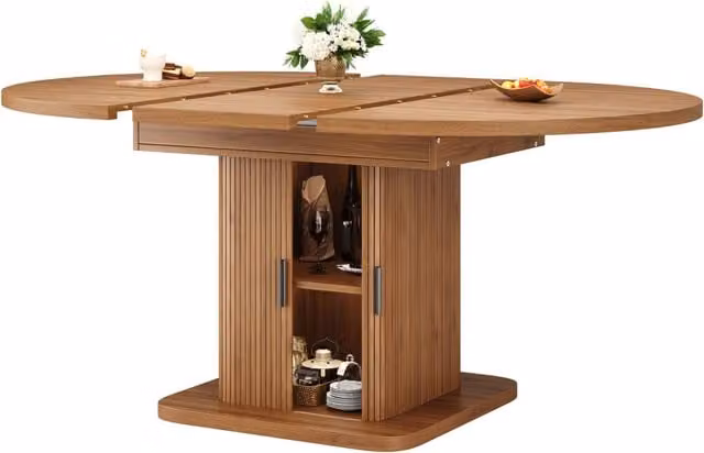 Tavolo da pranzo allungabile 110-149,8x110x75 cm in MDF e metallo noce o nero