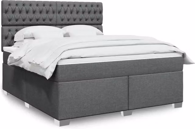 Letto Ibrido Moderno vidaXL con Materasso Grigio e Bianco L/P: 180 x 200 cm