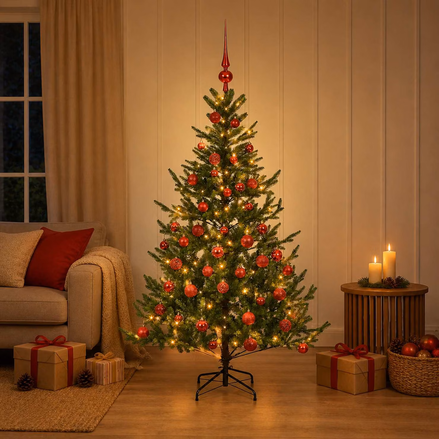 vidaXL Albero di Natale artificiale con palline 150 cm 150 LED