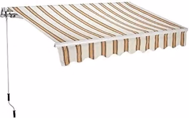 Tenda da sole a barra quadra GARDEN FRIEND con bracci a scomparsa, riga beige, L: 300 cm, P: 200 cm