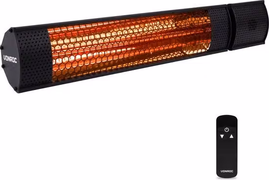 Vonroc riscaldatore da patio a infrarossi elettrico [2000W] - riscaldatore da patio nero