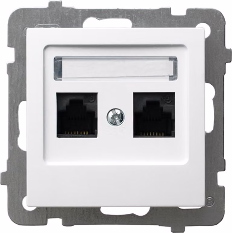RJ45 cat. 5e Presa doppia per computer senza telaio Bianco OSPEL AS