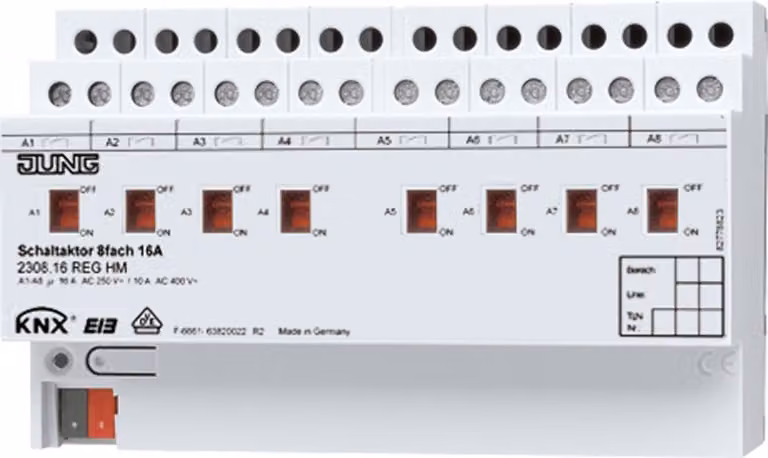 Attuatore di commutazione Jung 2308.16REGHM KNX 8gang (2308.16REGHM)