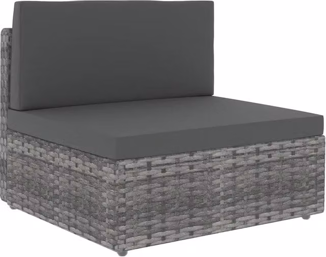 Set Divani da Giardino 7 pz con Cuscini in Polyrattan Grigio 3067178