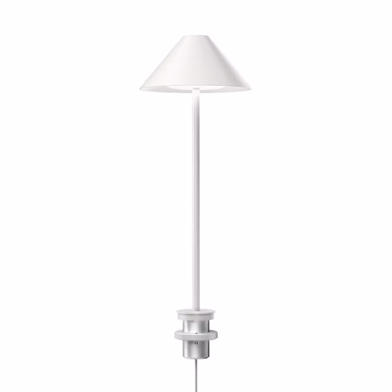 Louis Poulsen Lampada da scrivania Keglen, dimmerabile, Bianco / Opale, Soggiorno / Sala da pranzo, Alluminio, Design, Lampada da tavolo