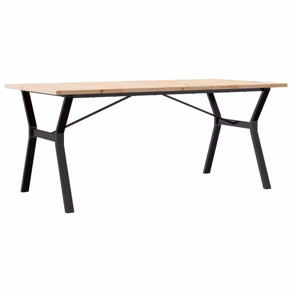 Tavolo da Pranzo Telaio a Y 180x90x75,5 cm Legno Pino e Acciaio