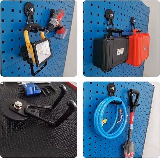 Magnete a doppio gancio, magnete in due parti per il fissaggio, potente magnete metallico per cassetta degli attrezzi e supporto da garage