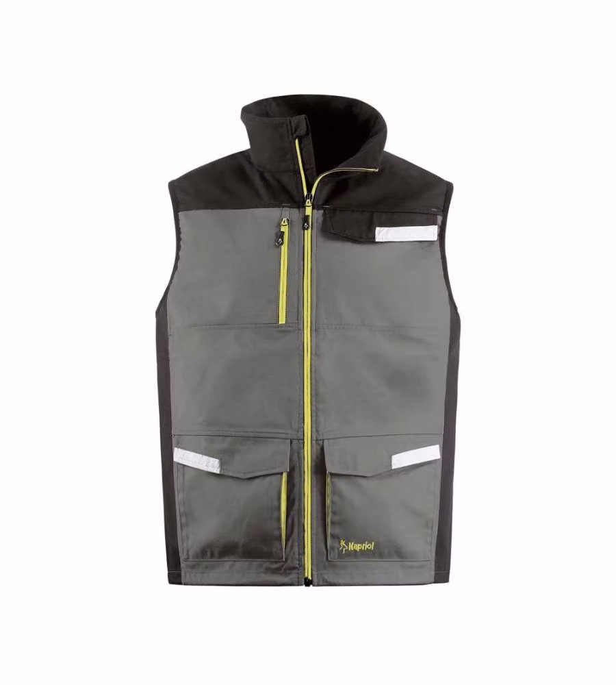 Kapriol Gilet Multitasche Kavir Grigio XL - Rifrangente per Lavoro