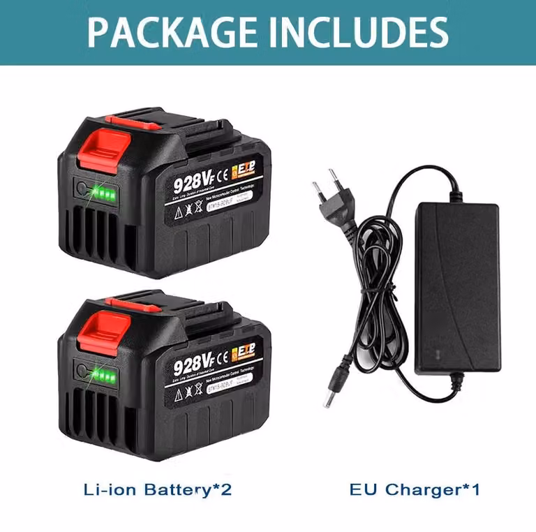 Batteria ricaricabile agli ioni di litio - Batteria per utensili da 18V - 2 batterie da 4,5 Ah ad alta capacità - Batteria di ricambio per trapani, avvitatori a percussione, motoseghe - Include caricabatterie