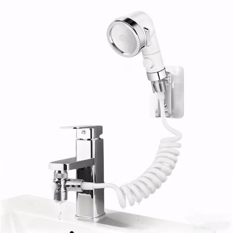 Rubinetto per lavabo con tubo flessibile, 3 tipi di getto, supporto