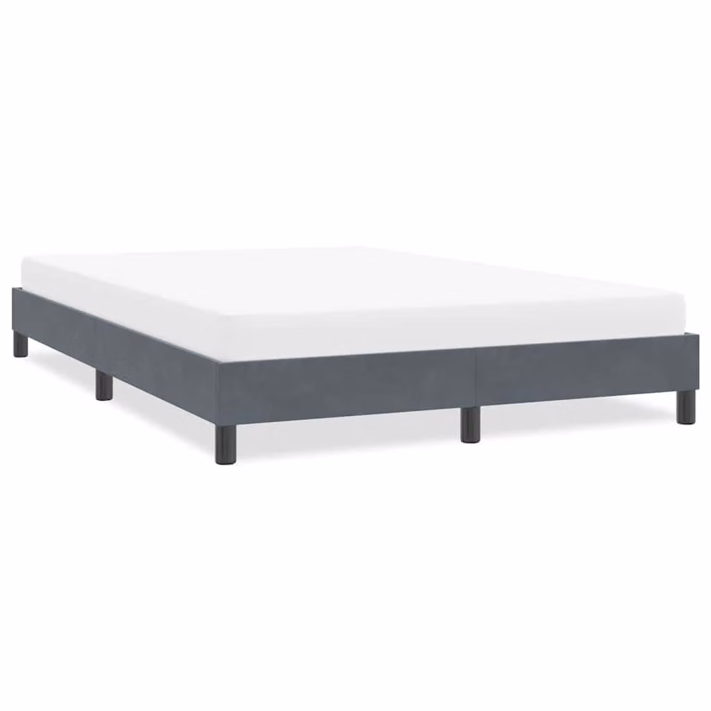 vidaXL Giroletto senza Materasso in Velluto Grigio L/P/H: 163 x 213 x 25 cm