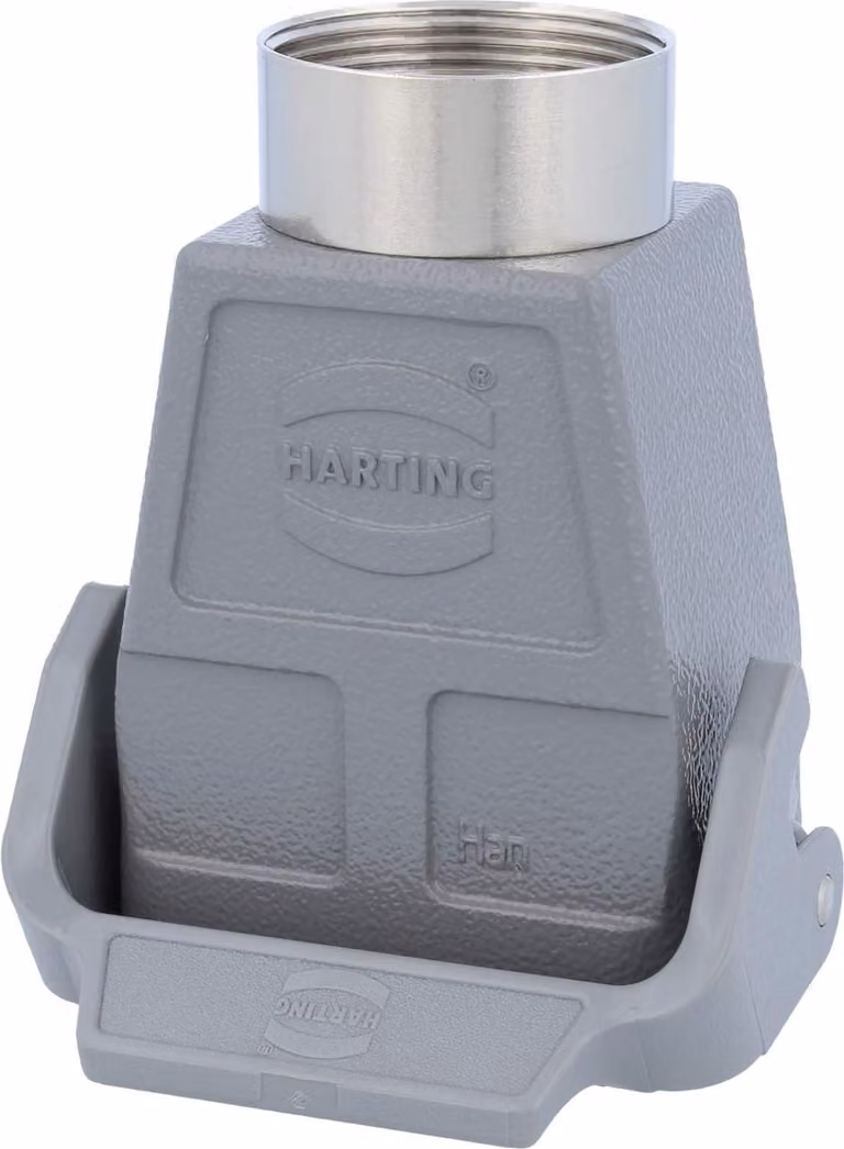HARTING Han 6B Alloggiamento connettore alto, 1xPG29 uscita cavo diritta, con 1 staffa longitudinale Vite PG29 Area di serraggio