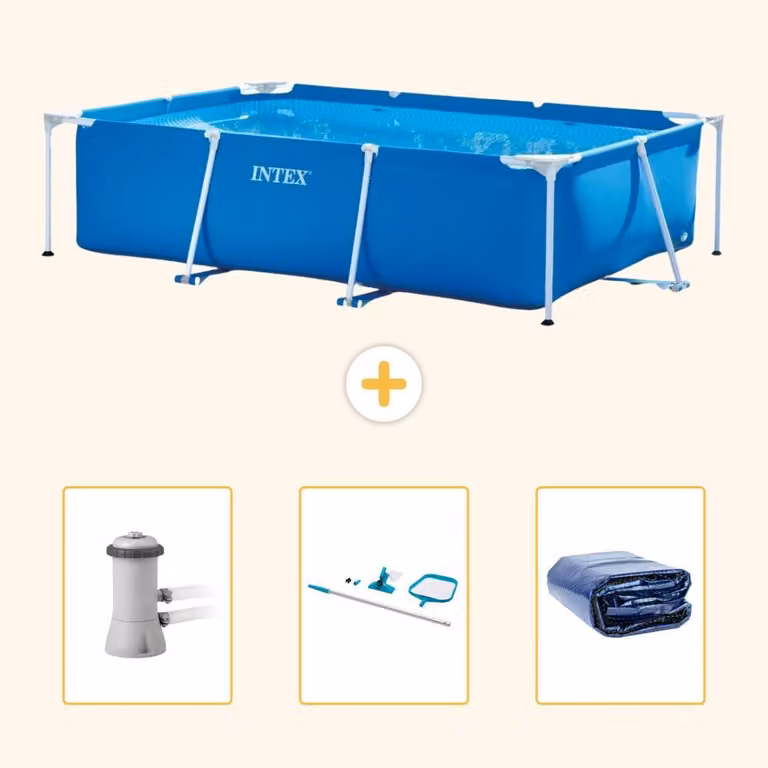 Piscina fuori terra rettangolare - 300x200x75 cm - 4 pezzi - Modello SCB81