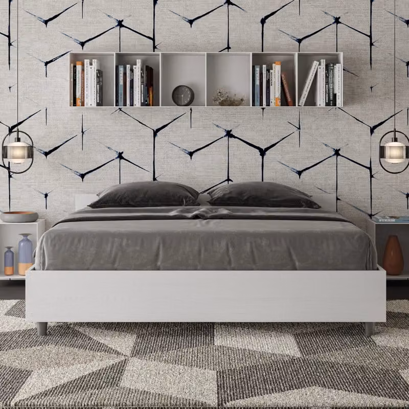 Letto Matrimoniale Nuamo Ityhome Bianco Frassino L/P/H: 160 x 200 x 167 cm – 2