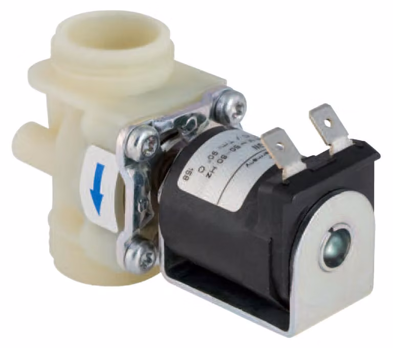 Elettrovalvola da 3/4" con filettatura esterna, lunghezza 254 mm, in plastica