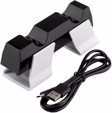 Base di ricarica Qubick per controller PlayStation 5 DualSense, Black e White