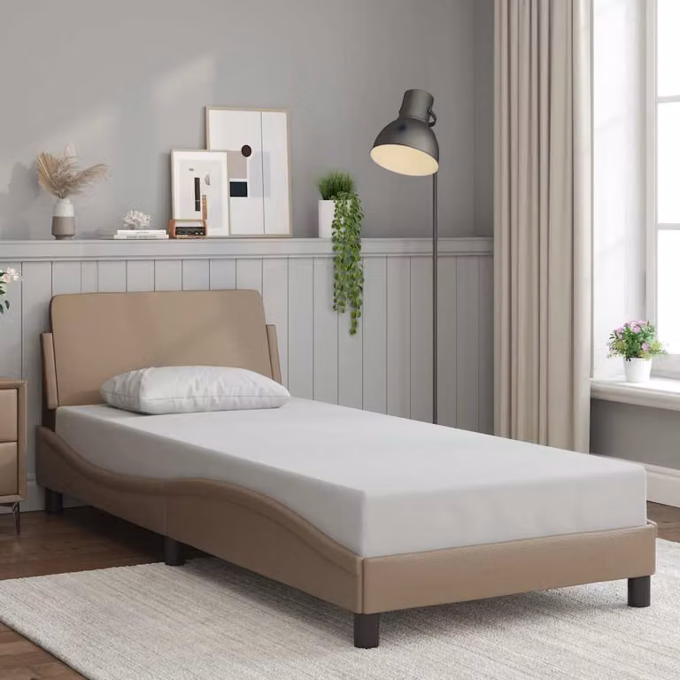 Giroletto Dover vidaXL in similpelle color cappuccino, dimensioni 90x190 cm