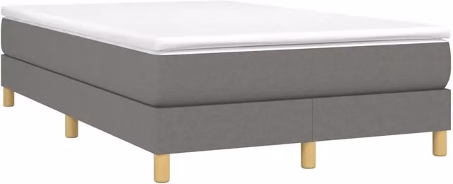 Letto matrimoniale | Letto per adulti | Giroletto a Molle con Materasso Grigio Scuro 120x190cm Tessuto