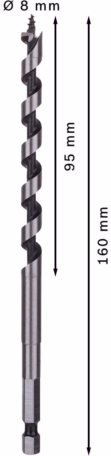 Trapano a coclea per legno Bosch PRO, 8x95x160 mm