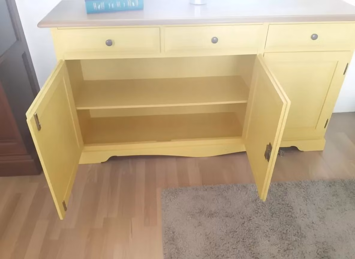 Madia credenza in legno laccato giallo Mobili 2G L/P/H: 156 x 42 x 85 cm – 4