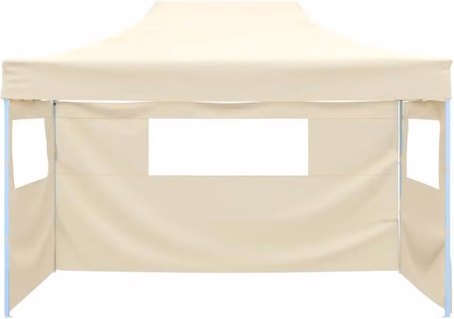 Tenda Gazebo Pieghevole con 3 Pareti DESIGN IN Beige L/P/H: 4,5 x 3 x 2,91 m