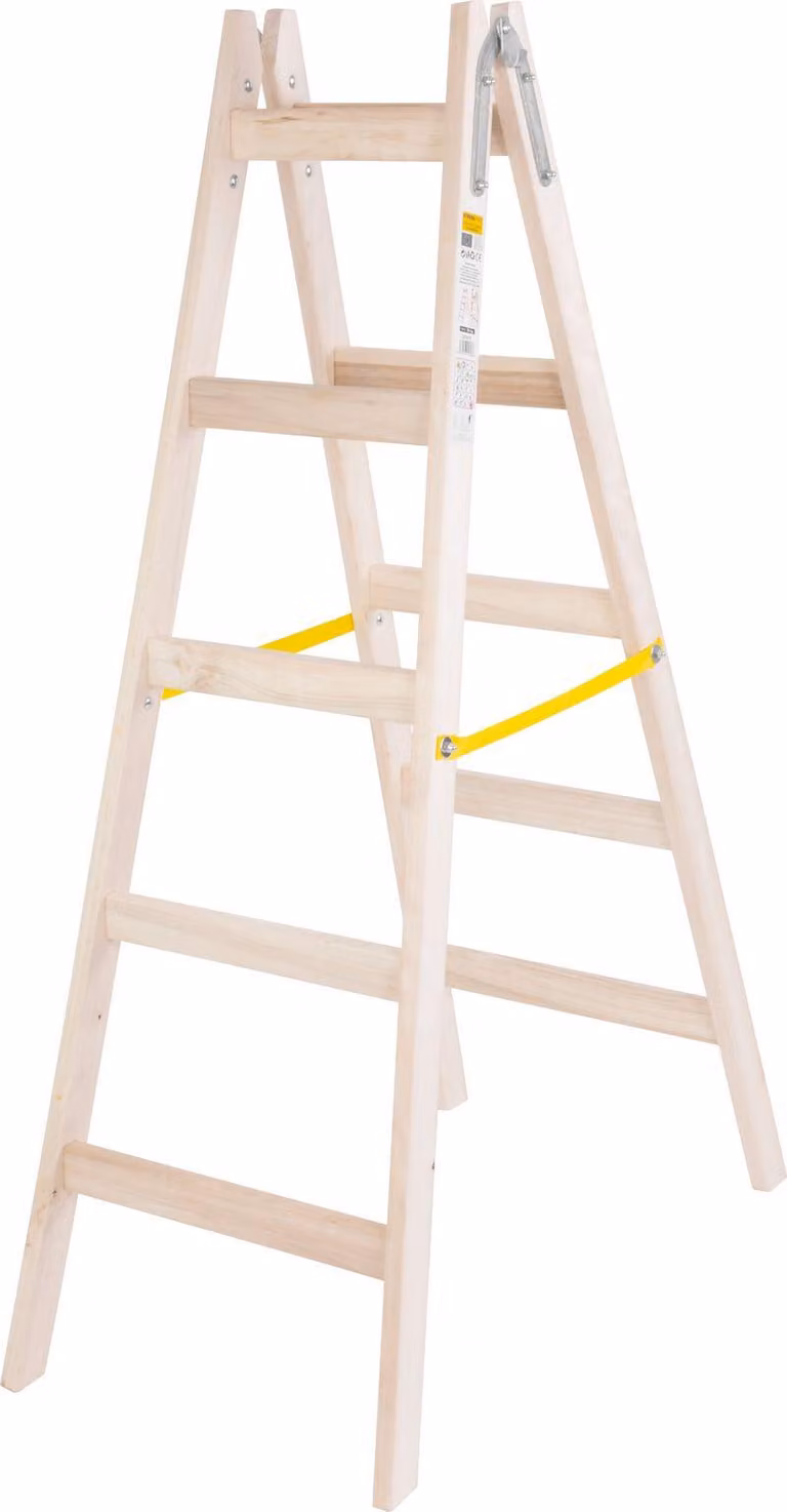Scala Strend Pro, 5 gradini, a cavalletto in legno, 1,60 m, max. 150 kg